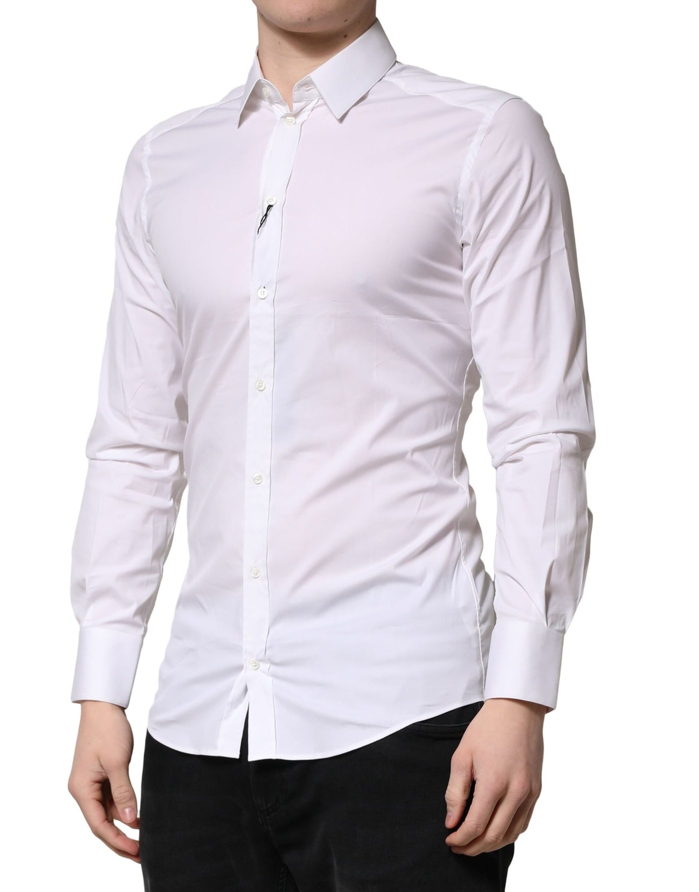 Dolce &amp; Gabbana Witgouden Katoenen Herenoverhemd