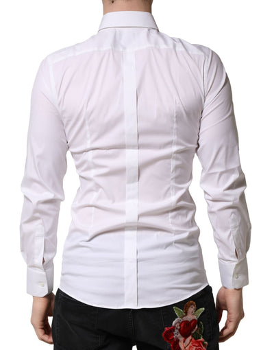 Dolce &amp; Gabbana Witgouden Katoenen Herenoverhemd