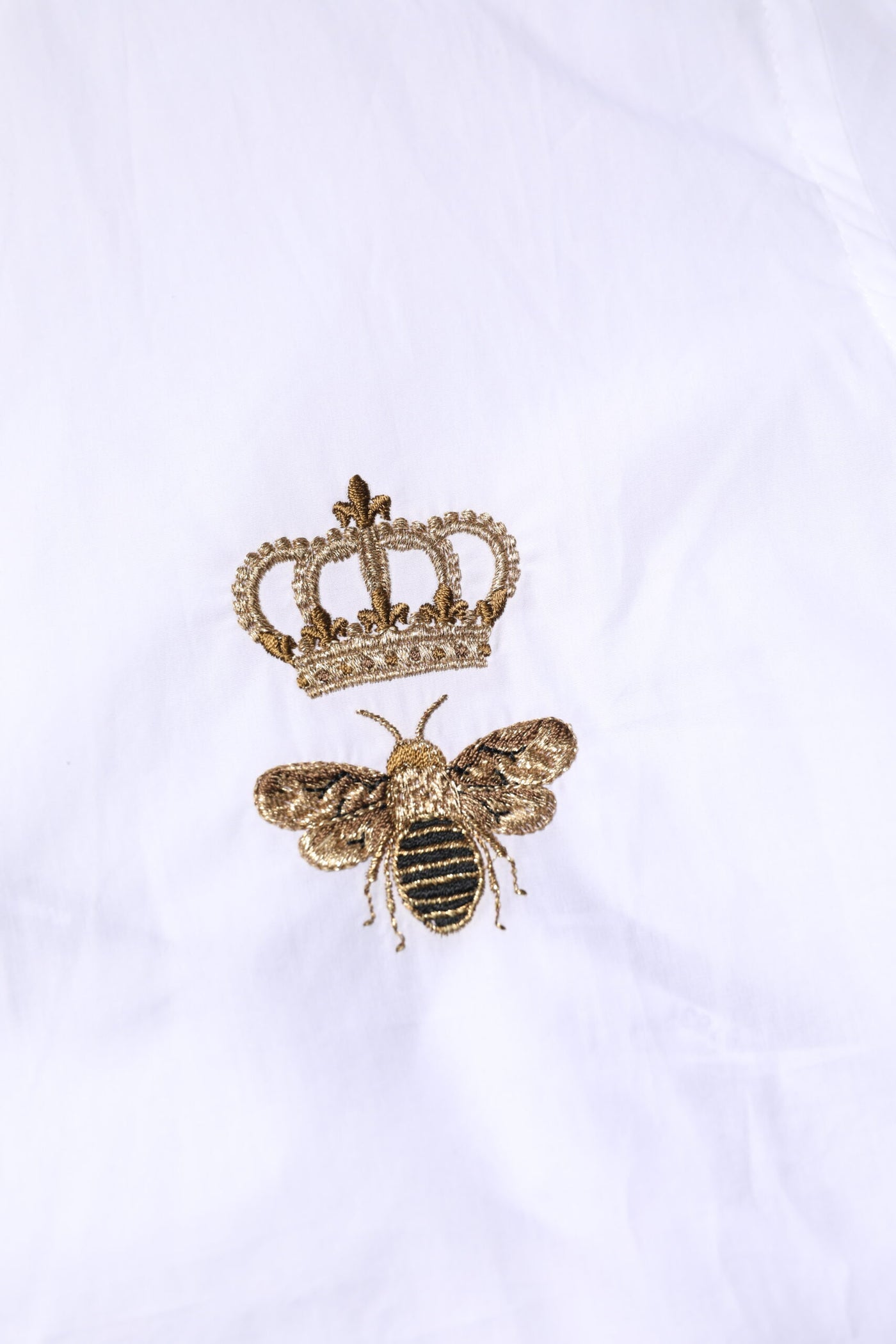 Dolce &amp; Gabbana White GOLD Crown Bee Heren Formeel Overhemd