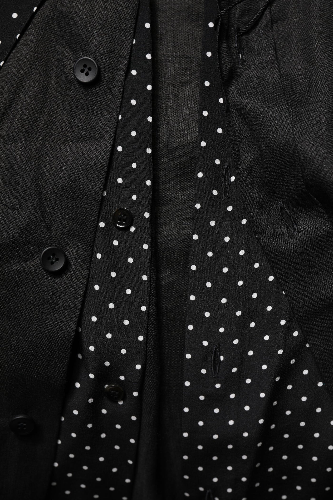 Chemise décontractée noire à pois et col noué Dolce &amp; Gabbana