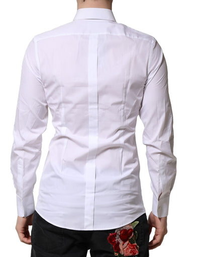 Dolce &amp; Gabbana Witgouden Lange Mouwen Heren Formele Overhemd