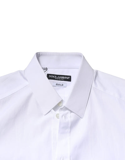 Dolce &amp; Gabbana Witgouden Lange Mouwen Heren Formele Overhemd