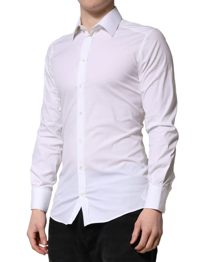 Chemise habillée à manches longues Dolce &amp; Gabbana pour homme, couleur or blanc