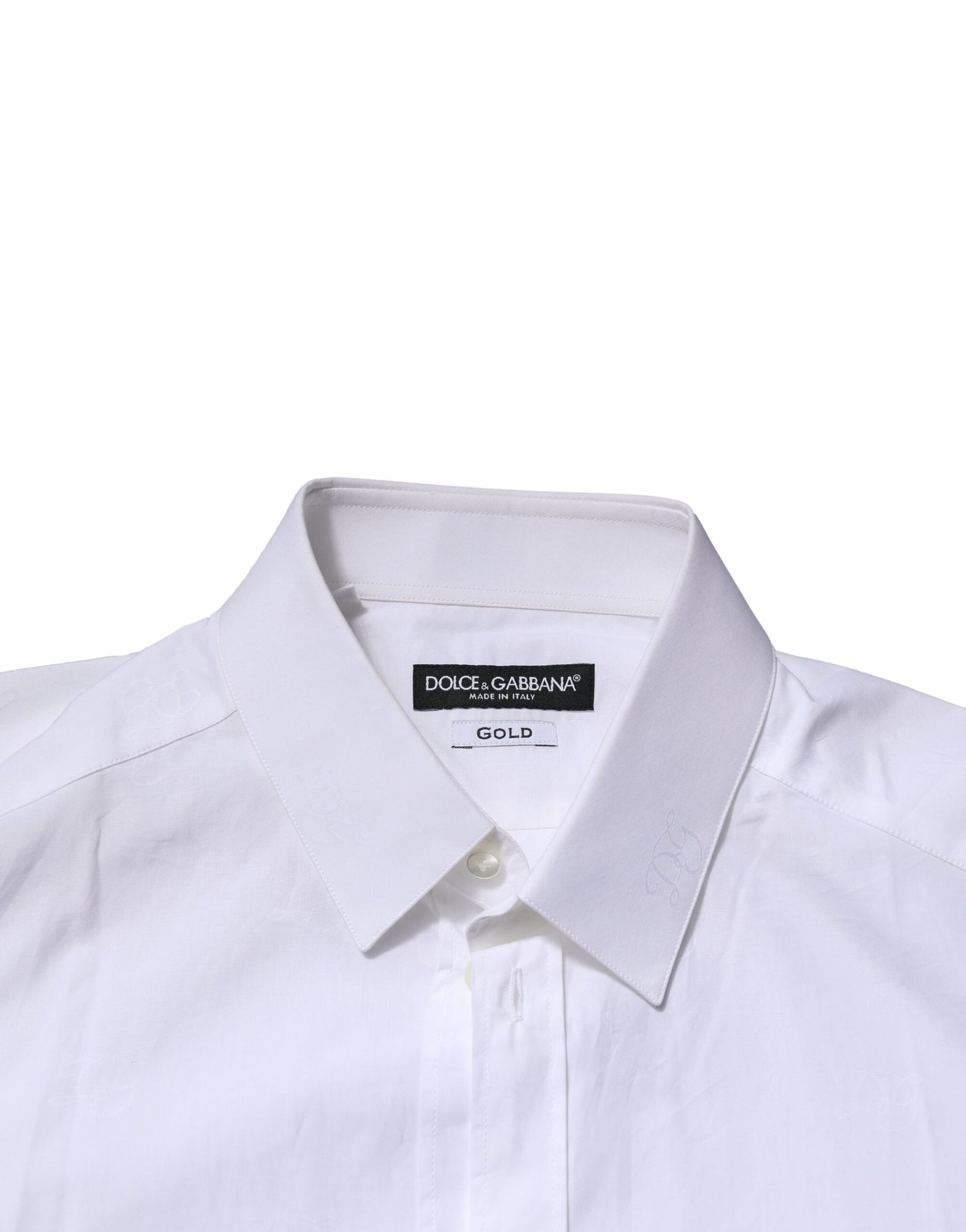 Dolce &amp; Gabbana Witgouden Lange Mouwen Jurk Formeel Overhemd