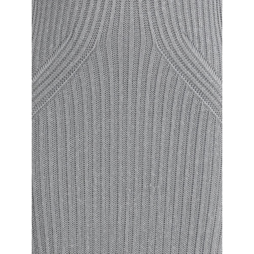 PINKO Metallic gebreide lange jurk