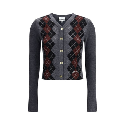 Cardigan à carreaux Ganni