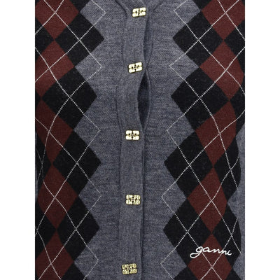 Cardigan à carreaux Ganni