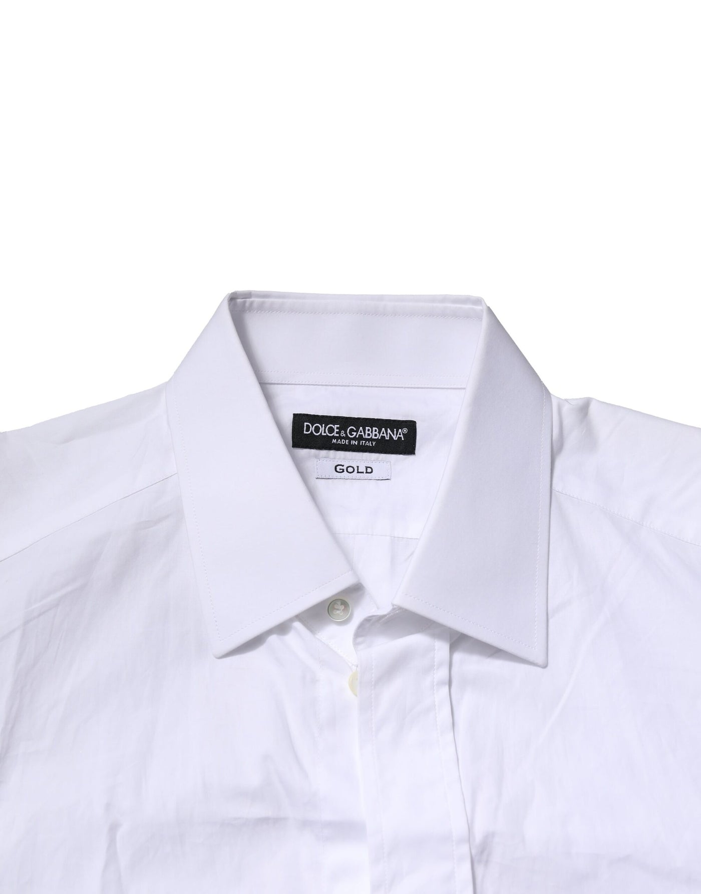 Dolce &amp; Gabbana Witgouden Katoenen Herenoverhemd