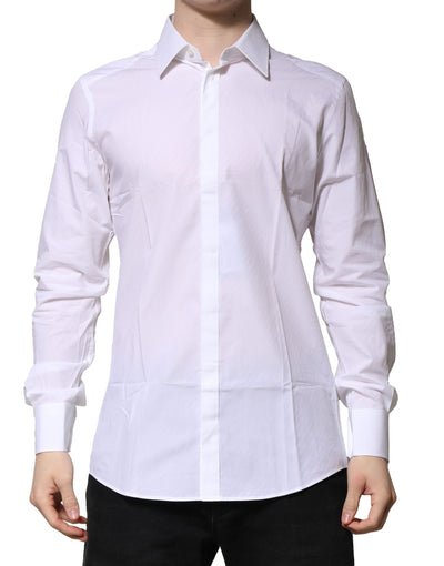 Dolce &amp; Gabbana Witgouden Lange Mouwen Heren Formele Overhemd