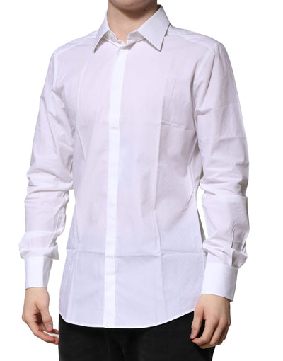 Dolce &amp; Gabbana Witgouden Lange Mouwen Heren Formele Overhemd