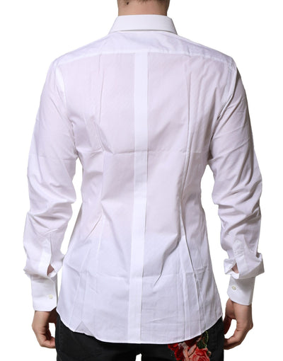 Dolce &amp; Gabbana Witgouden Lange Mouwen Heren Formele Overhemd
