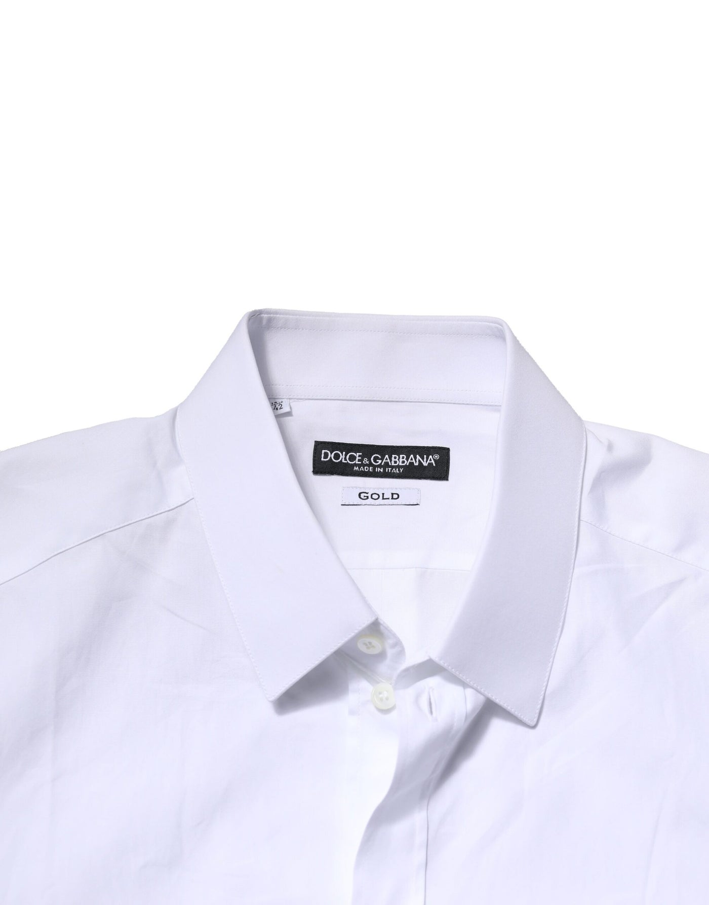 Dolce &amp; Gabbana Wit Katoenen GOUDEN Heren Formeel Overhemd