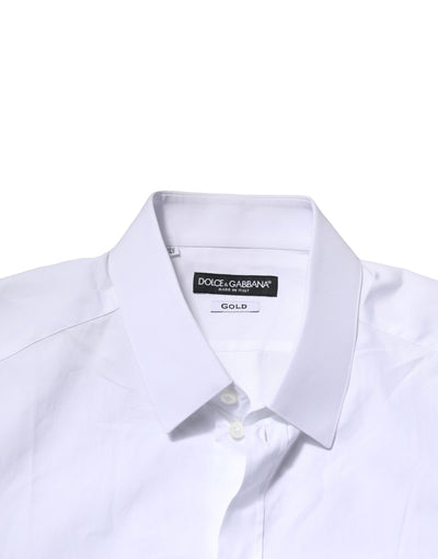 Dolce &amp; Gabbana Wit Katoenen GOUDEN Heren Formeel Overhemd