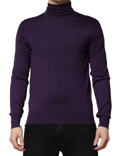 Pull à col roulé en cachemire violet Dolce &amp; Gabbana