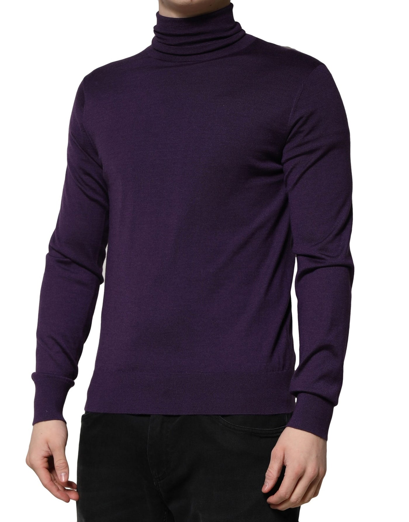 Pull à col roulé en cachemire violet Dolce &amp; Gabbana
