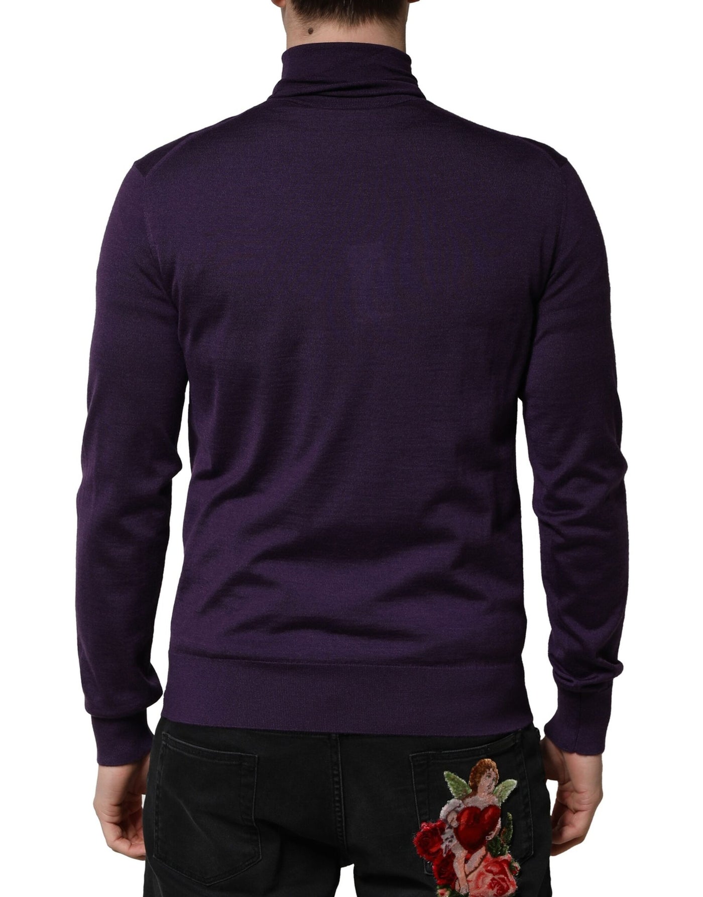 Pull à col roulé en cachemire violet Dolce &amp; Gabbana