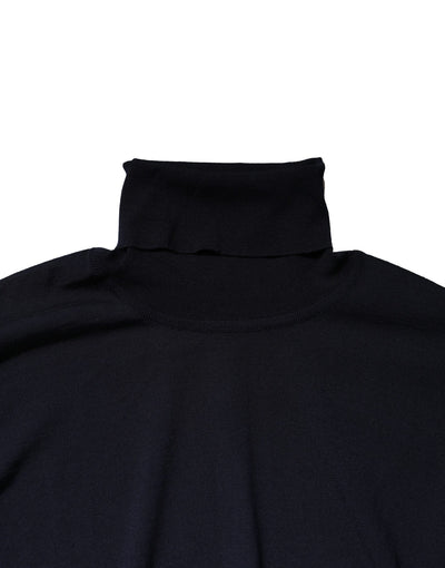 Pull à col roulé bleu à manches longues Dolce &amp; Gabbana