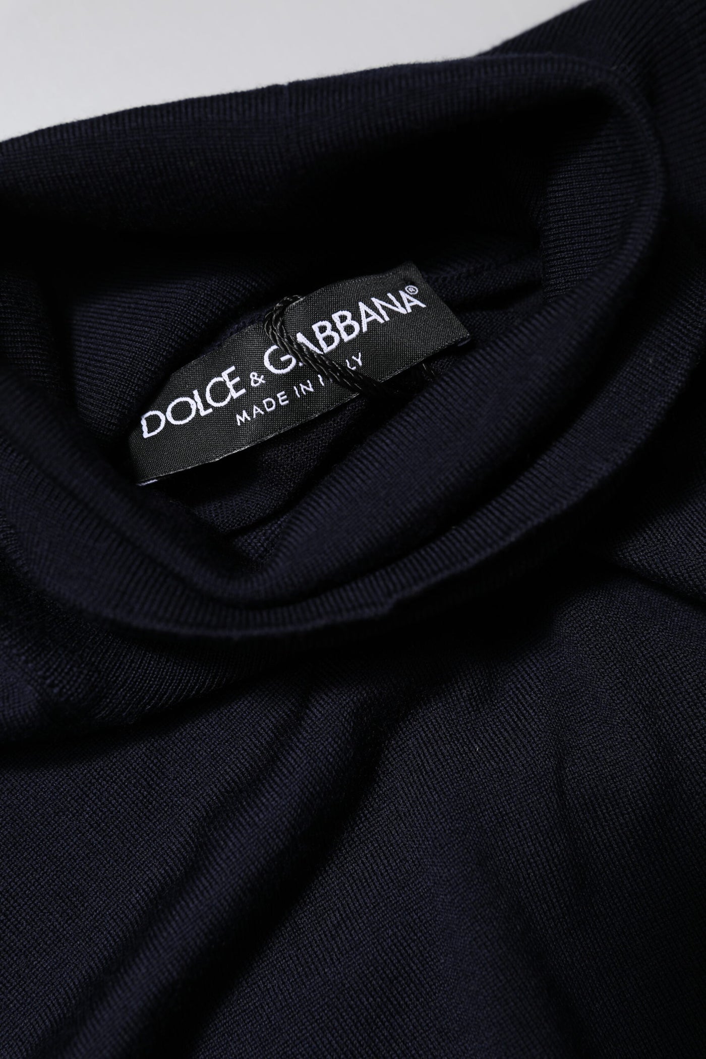 Pull à col roulé bleu à manches longues Dolce &amp; Gabbana