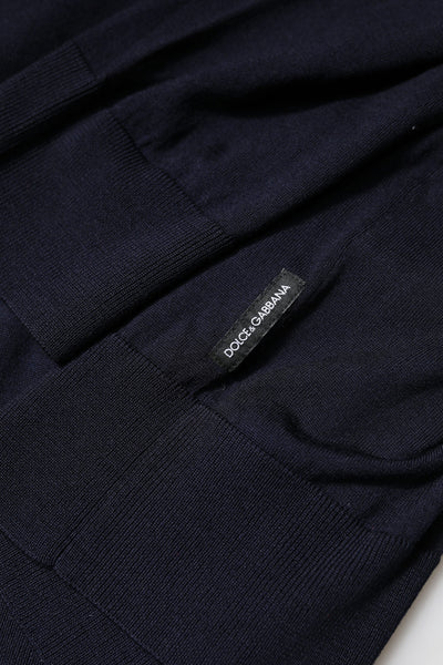 Pull à col roulé bleu à manches longues Dolce &amp; Gabbana