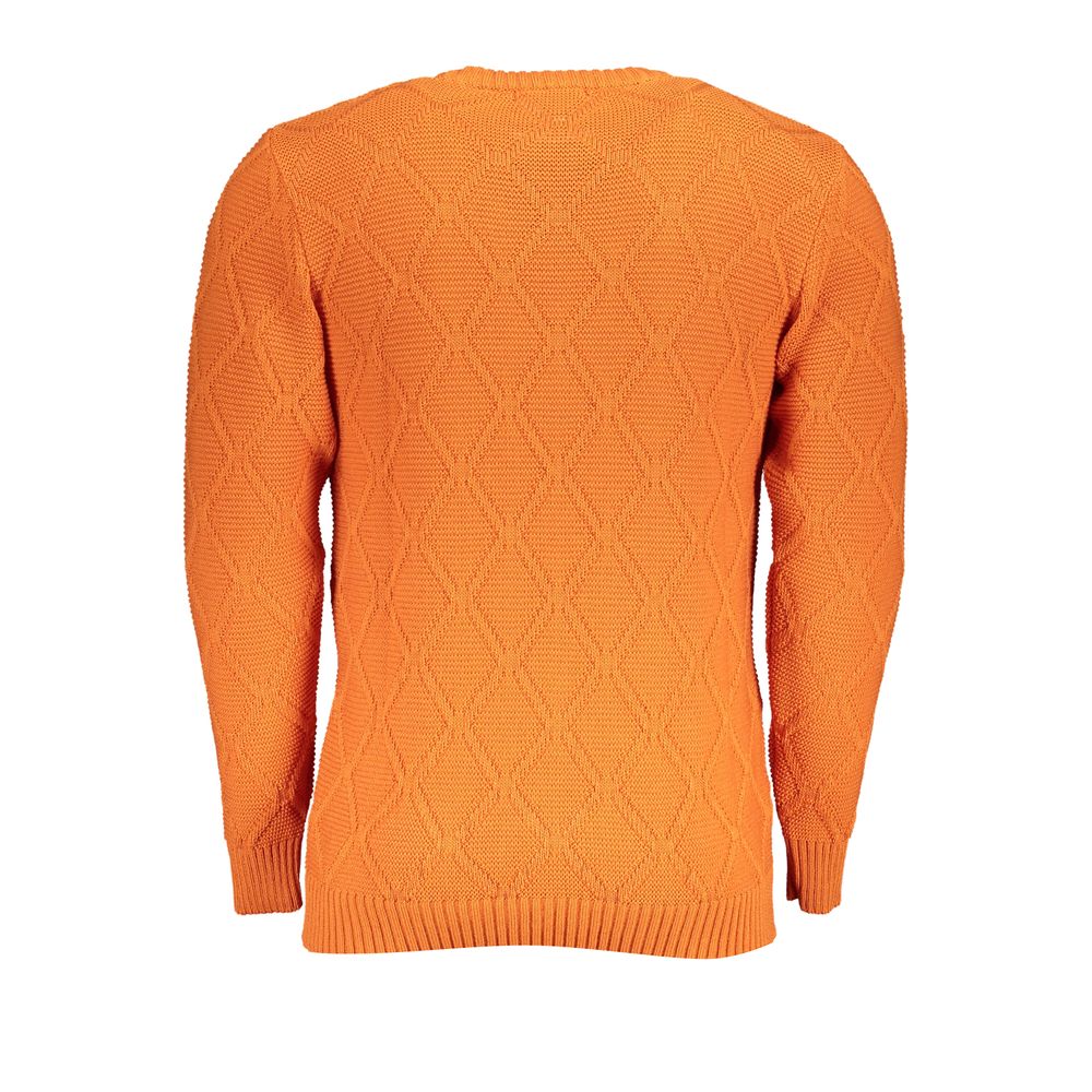 US Grand Polo oranje trui met ruitpatroon en ronde hals