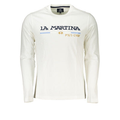 La Martina Chic Crew Neck geborduurd wit T-shirt