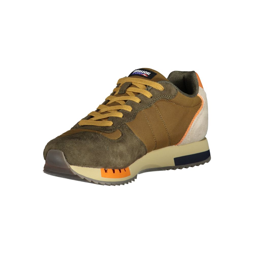 Blauwbruine polyester sneaker