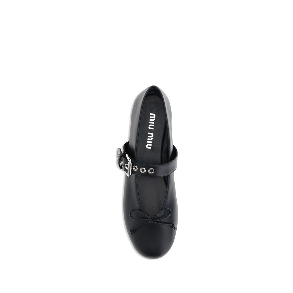 Miu Miu leren ballerina's