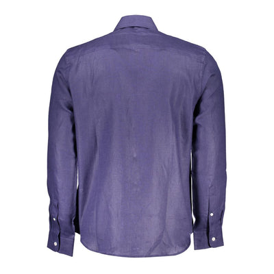 North Sails Blue Linen Men Shirt