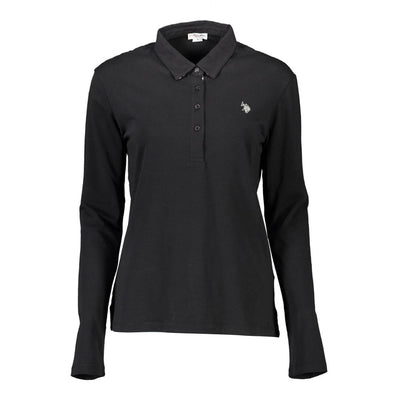 Polo femme noir en coton US POLO ASSN.