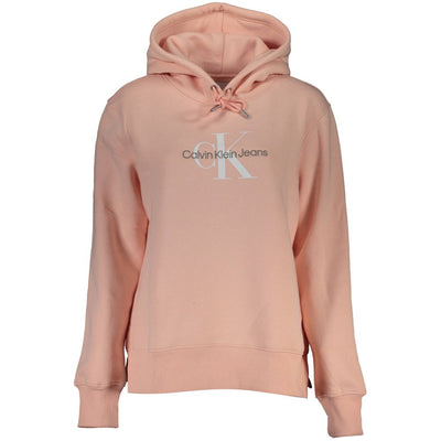 Calvin Klein Chic roze fleece hoodie met logoborduurwerk