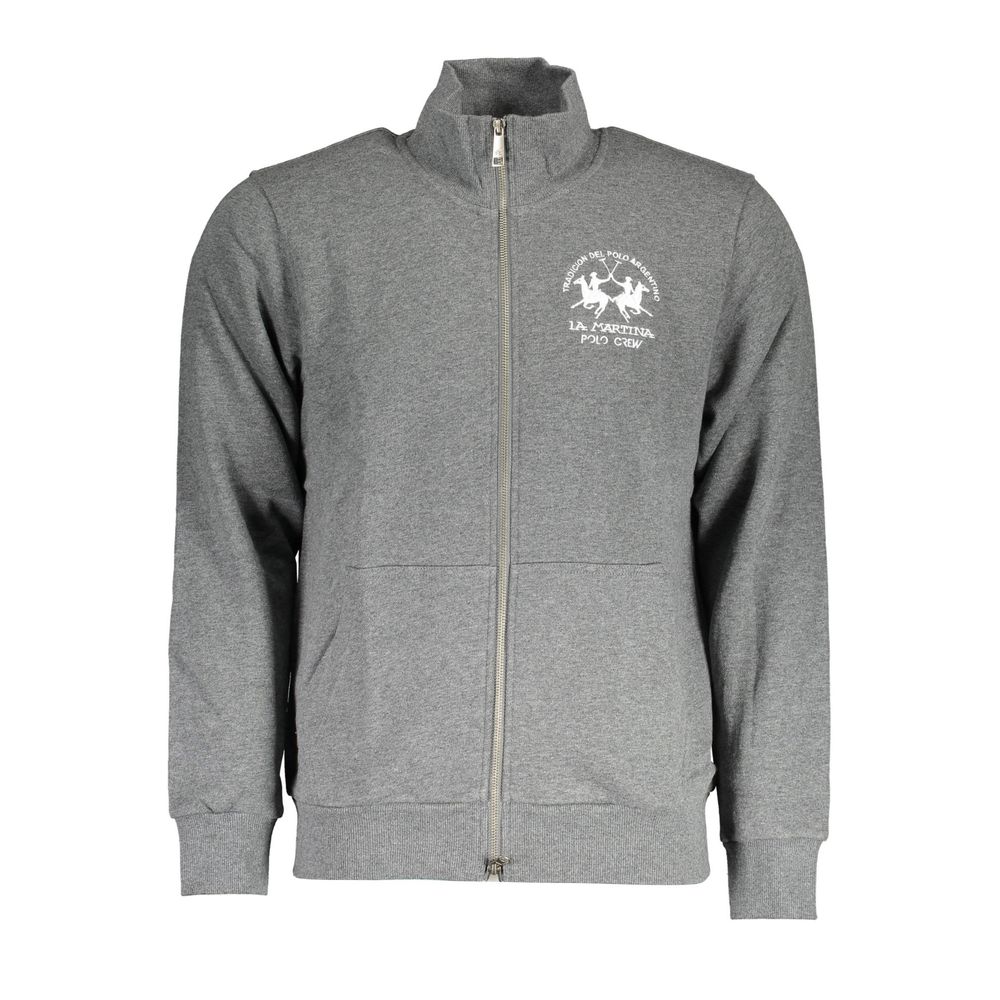 Pull homme en coton gris La Martina