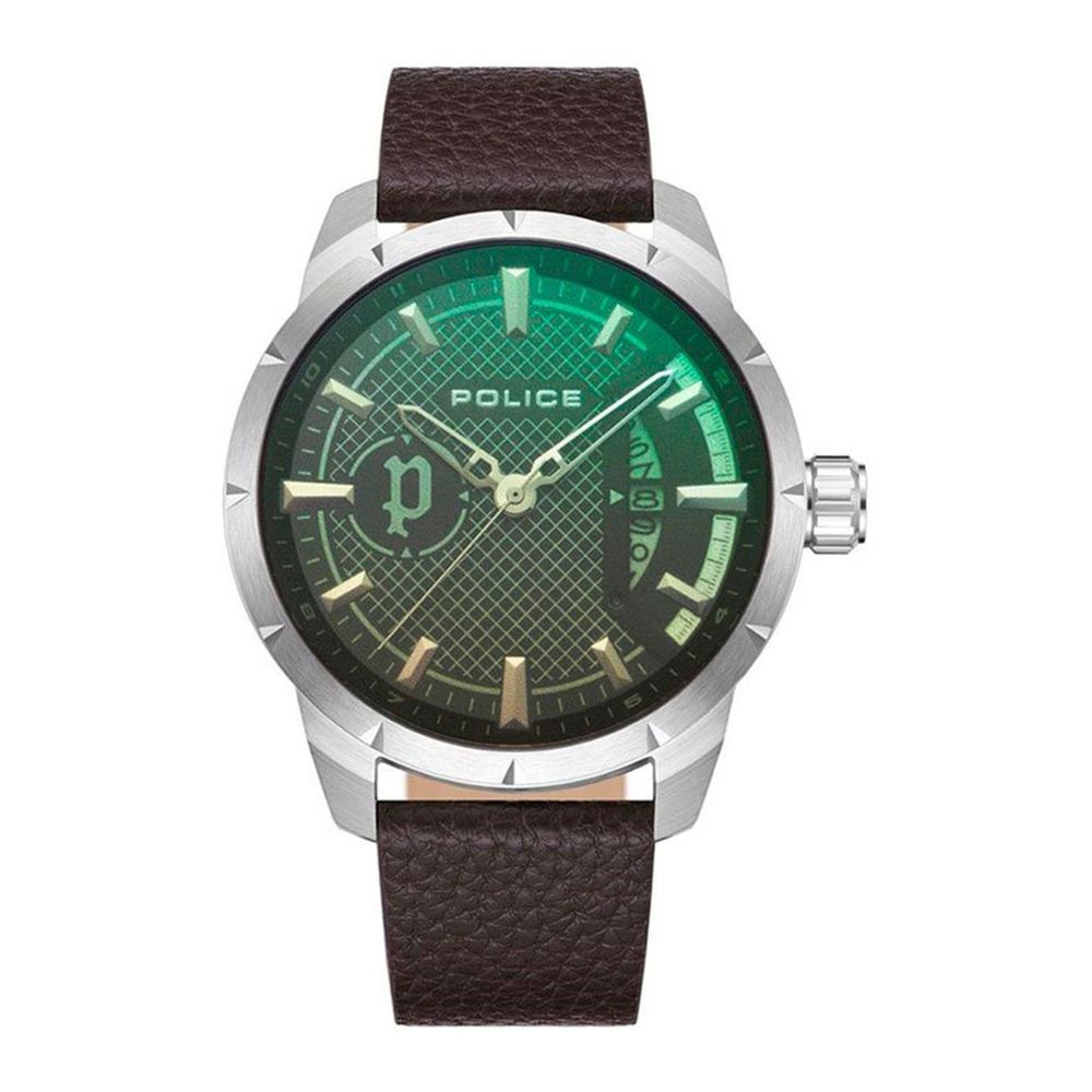 Politie bruin leren horloge