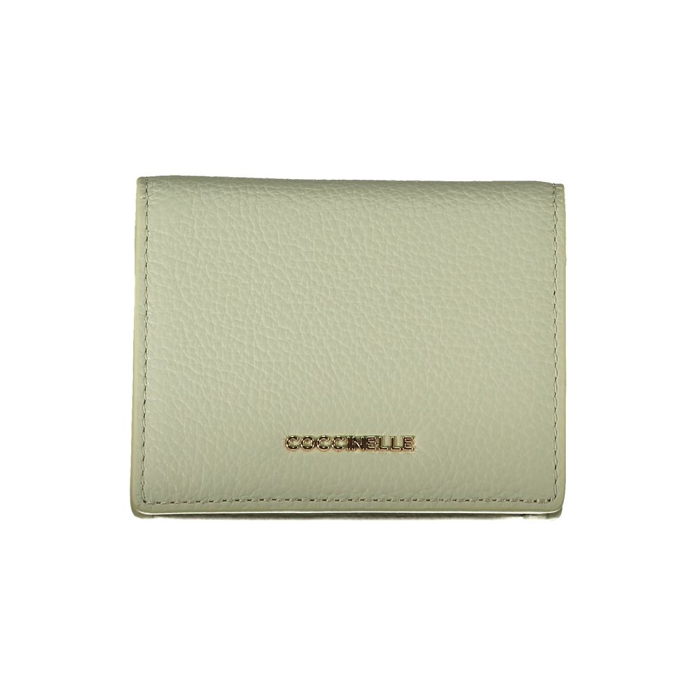 Portefeuille femme en cuir vert Coccinelle
