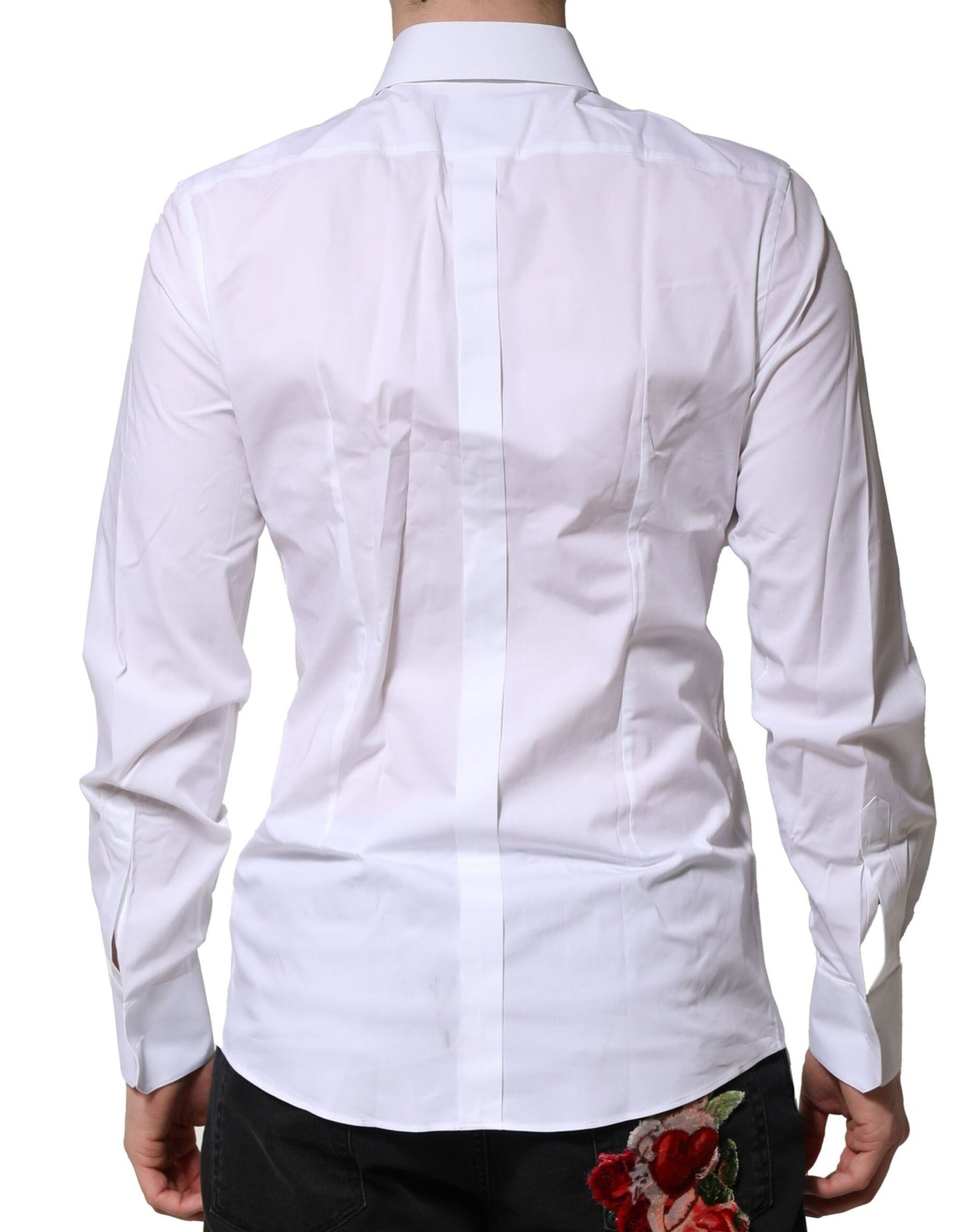 Dolce &amp; Gabbana Wit Katoenen GOUDEN Overhemd met Lange Mouwen
