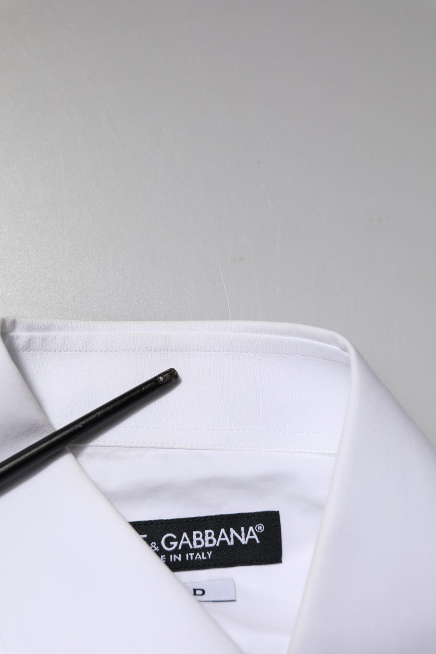 Dolce &amp; Gabbana Wit Katoenen GOUDEN Overhemd met Lange Mouwen