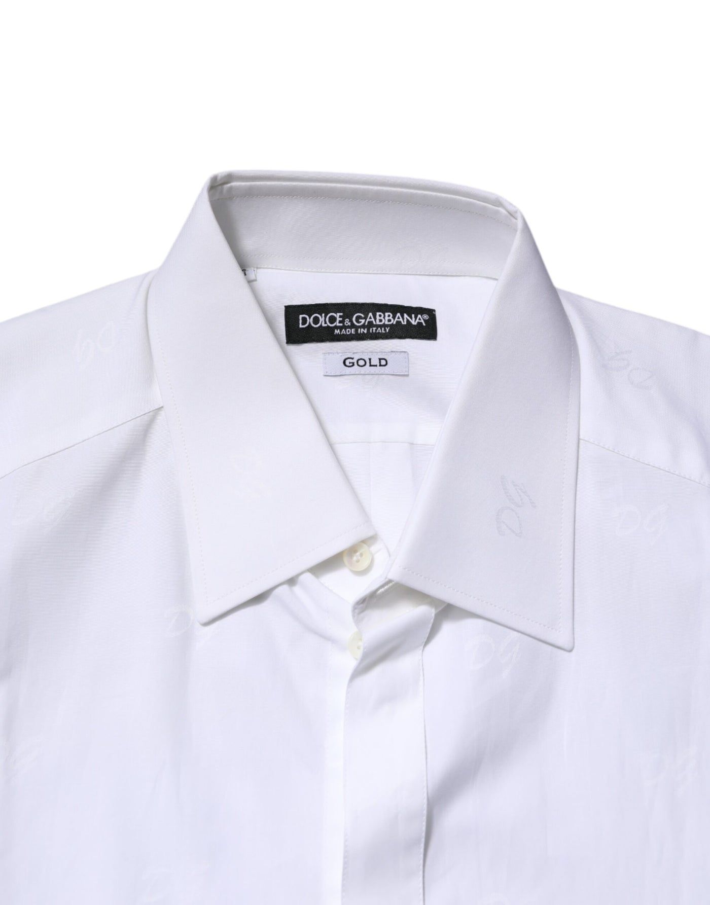 Chemise habillée à manches longues en coton blanc Dolce &amp; Gabbana