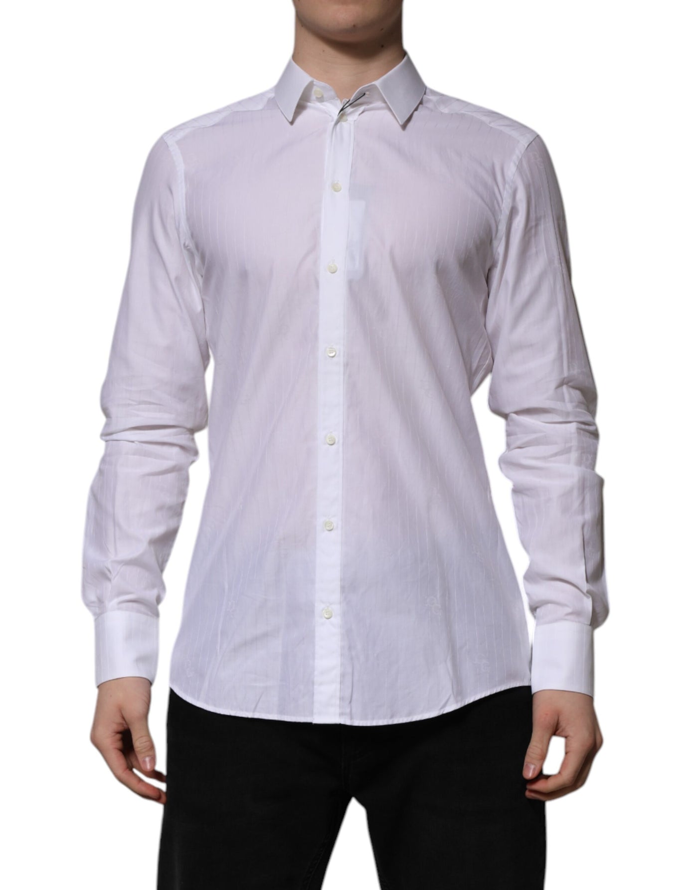 Chemise habillée à manches longues en coton blanc MARTINI de Dolce &amp; Gabbana