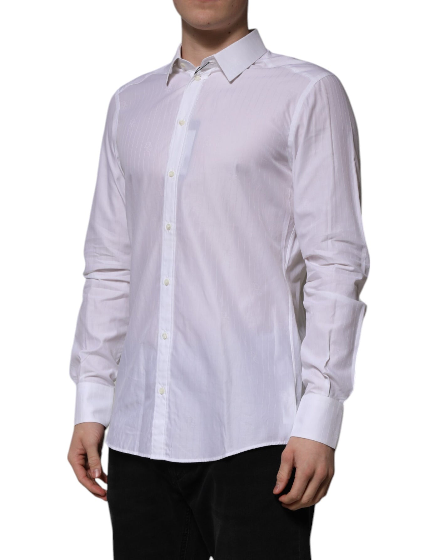 Chemise habillée à manches longues en coton blanc MARTINI de Dolce &amp; Gabbana