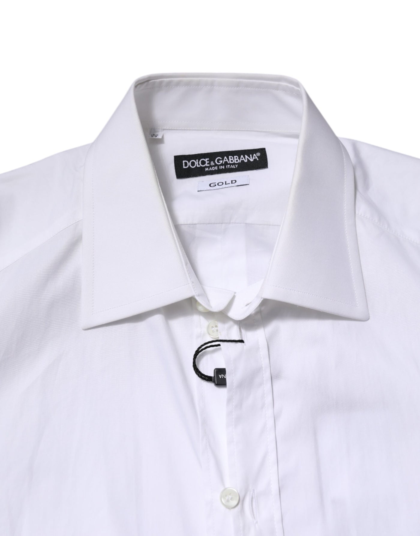 Dolce &amp; Gabbana Witgouden Lange Mouwen Jurk Heren Formeel Overhemd