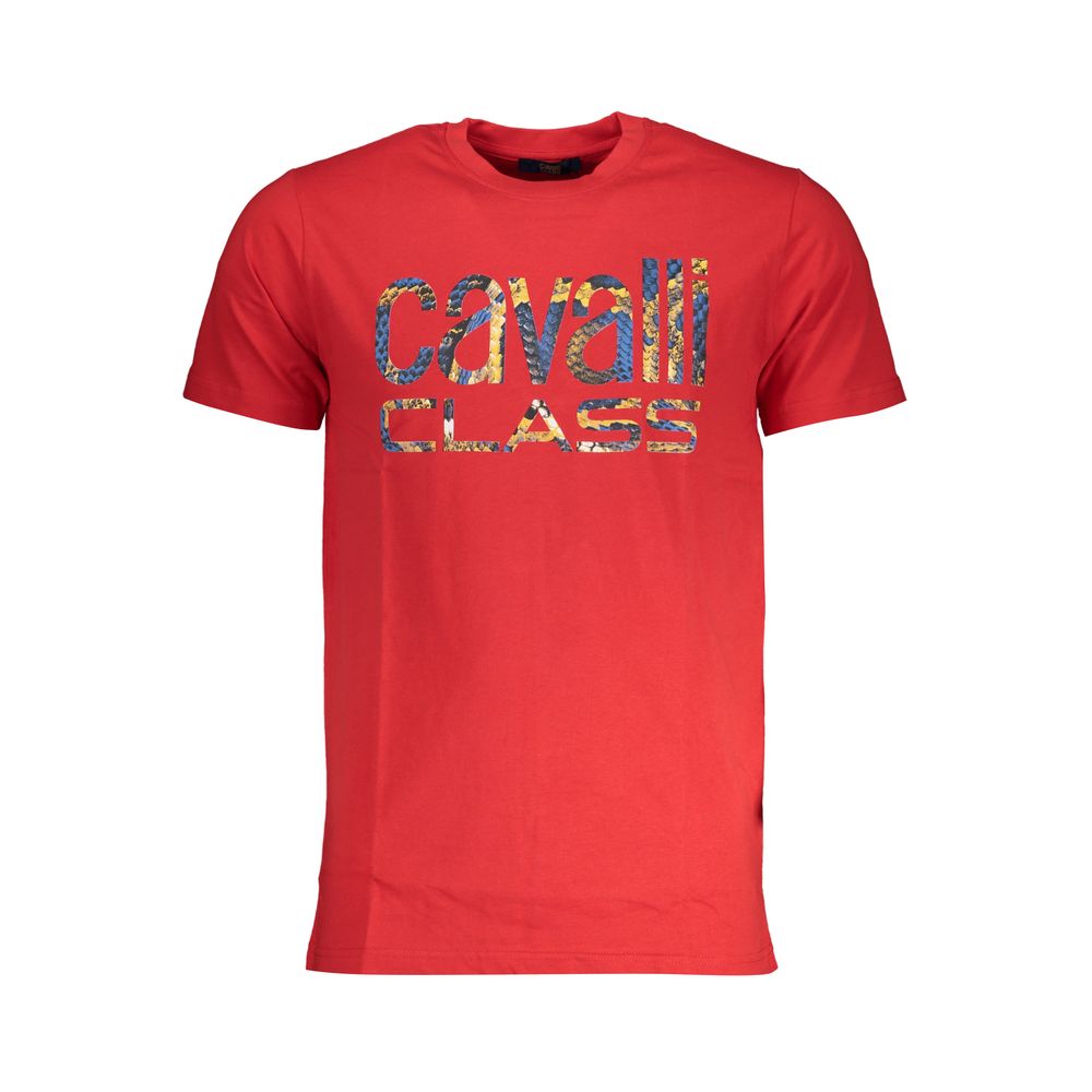 Cavalli Class Rood Katoenen T-shirt