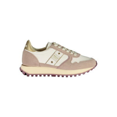 Blauer witte polyester dames sneaker