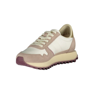 Blauer witte polyester dames sneaker