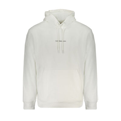 Calvin Klein White Cotton Men Sweater with Hood