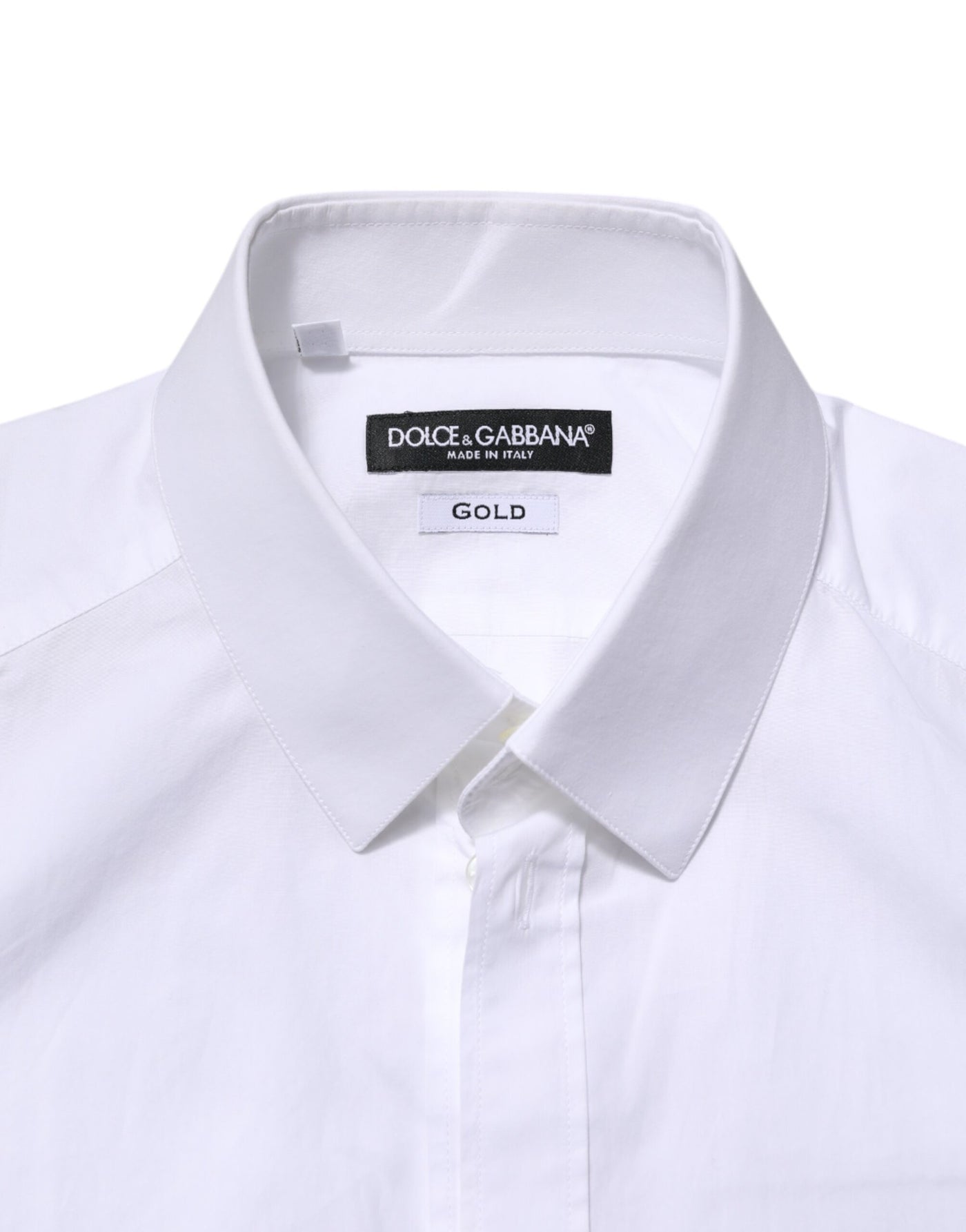 Chemise habillée à manches longues Dolce &amp; Gabbana White GOLD pour homme