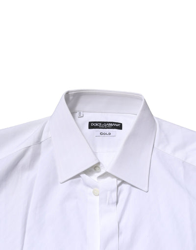 Dolce &amp; Gabbana Wit GOUD Katoenen Lange Mouwen Heren Formeel Overhemd