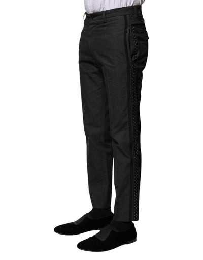 Dolce &amp; Gabbana Grijze Katoenen Formele Broek met Patroon