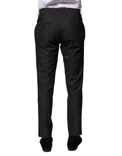 Dolce &amp; Gabbana Grijze Katoenen Formele Broek met Patroon
