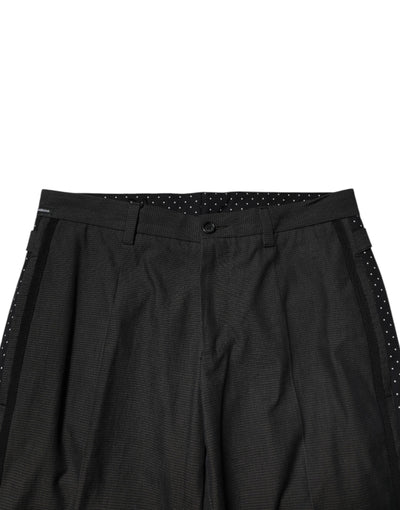 Dolce &amp; Gabbana Grijze Katoenen Formele Broek met Patroon