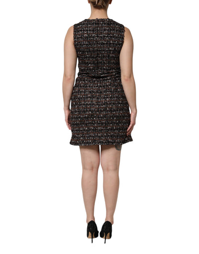 Dolce &amp; Gabbana Multicolor Mouwloze Mini Tweed A-lijn Jurk