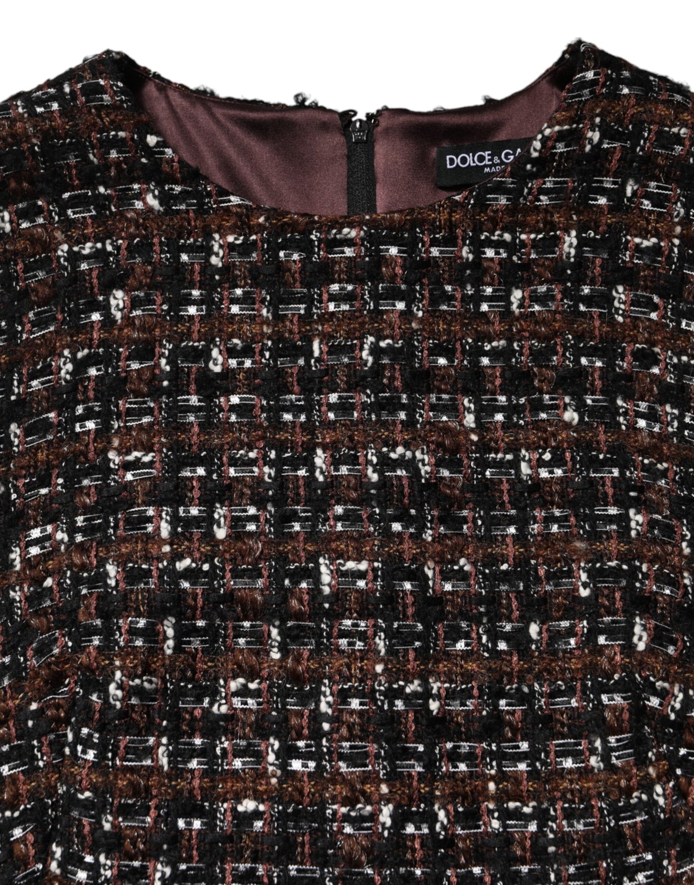 Dolce &amp; Gabbana Multicolor Mouwloze Mini Tweed A-lijn Jurk
